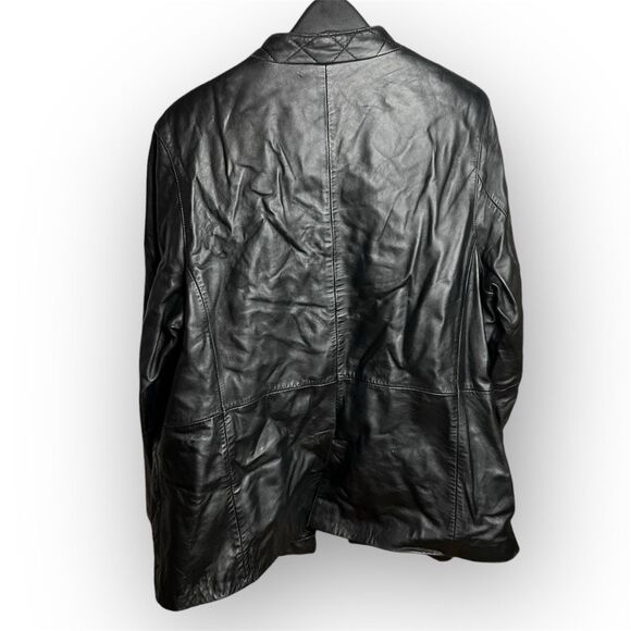 Pamela McCoy Collections *FLAW* Black Quilted Leather Jacket, Women’s L - Picture 2 of 6